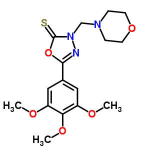 3-(Morpholin-4-ylmethyl)-5-(3,4,5-trimethoxyphenyl)-1,3,4-oxadiazole-2-thione Structure,70705-09-8Structure