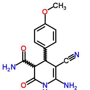 3-Pyridinecarboxamide,6-amino-5-cyano-1,2,3,4-tetrahydro-4-(4-methoxyphenyl)-2-oxo- Structure,70987-91-6Structure