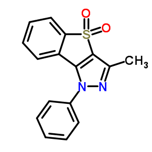 3-Methyl-1-phenyl-1h-(1)benzothieno(3,2-c)pyrazole 4,4-dioxide Structure,71087-62-2Structure