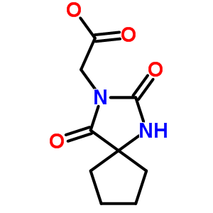 (2,4-Dioxo-1,3-diazaspiro[4.4]non-3-yl)acetic acid Structure,714-72-7Structure