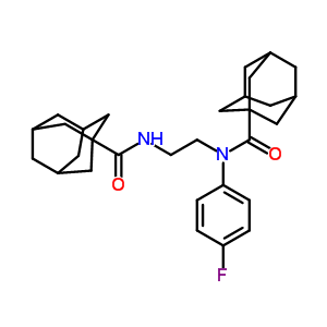 Tricyclo[3.3.1.13,7]decane-1-carboxamide,n-(4-fluorophenyl)-n-[2-[(tricyclo[3.3.1.13,7]dec-1-ylcarbonyl)amino]ethyl]- Structure,71458-54-3Structure