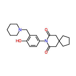 8-[4-Hydroxy-3-(1-piperidylmethyl)phenyl]-8-azaspiro[4.5]decane-7,9-dione Structure,71471-54-0Structure