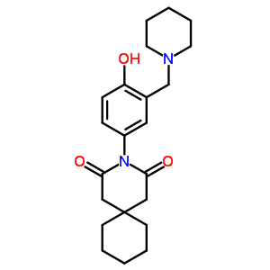 3-Azaspiro[5.5]undecane-2,4-dione,3-[4-hydroxy-3-(1-piperidinylmethyl)phenyl]- Structure,71471-55-1Structure