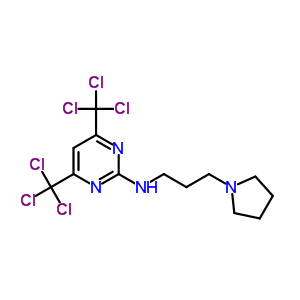 N-(3-pyrrolidin-1-ylpropyl)-4,6-bis(trichloromethyl)pyrimidin-2-amine Structure,71523-72-3Structure