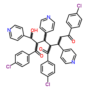 4-(4-Chlorobenzoyl)-1,7-bis(4-chlorophenyl)-2-(hydroxy-pyridin-4-yl-methyl)-3,5-dipyridin-4-yl-heptane-1,7-dione Structure,71568-56-4Structure