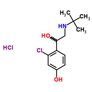 Benzenemethanol, 2-chloro-α-[[(1,1-dimethylethyl)amino]methyl]-4-hydroxy-, hydrochloride (1:1) Structure,71960-74-2Structure