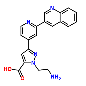 1-(2-Aminoethyl)-3-(2-quinolin-3-ylpyridin-4-yl)-1h-pyrazole-5-carboxylic acid Structure,723337-37-9Structure