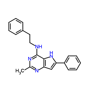 2-Methyl-n-phenethyl-6-phenyl-5h-pyrrolo[3,2-d]pyrimidin-4-amine Structure,72549-74-7Structure