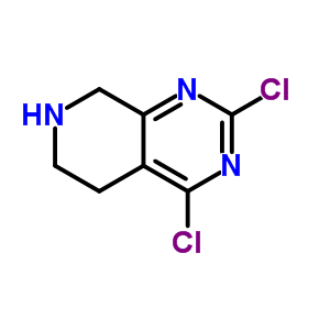 Pyrido[4,3-d]pyrimidine, 2,4-dichloro-5,6,7,8-tetrahydro- Structure,726697-13-8Structure