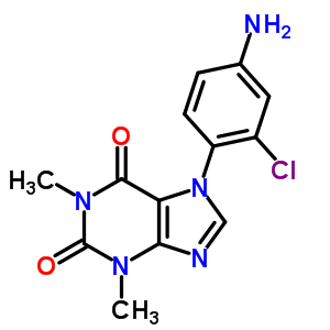 7-(4-Amino-2-chloro-phenyl)-1,3-dimethyl-purine-2,6-dione Structure,72898-65-8Structure