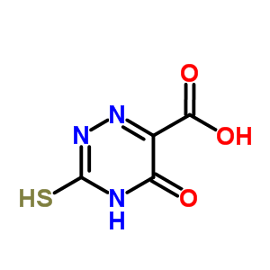 3-Mercapto-5-oxo-4,5-dihydro-1,2,4-triazine-6-carboxylic acid Structure,7338-75-2Structure