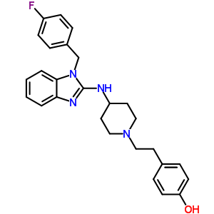 4-(2-(4-((1-((4-Fluorophenyl)methyl)-1h-benzimidazol-2-yl)amino)-1-piperidinyl)ethyl)-phenol Structure,73736-50-2Structure