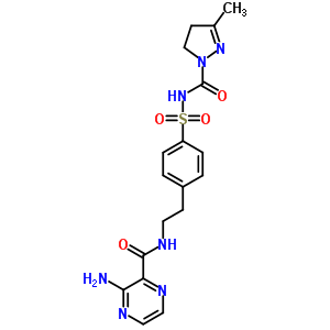 3-Amino-n-[2-[4-[(3-methyl4,5-dihydropyrazole-1-carbonyl)sulfamoyl]phenyl]ethyl]pyrazine-2-carboxamide Structure,74210-75-6Structure