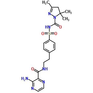 3-Amino-n-[2-[4-[(3,5,5-trimethyl4h-pyrazole-1-carbonyl)sulfamoyl]phenyl]ethyl]pyrazine-2-carboxamide Structure,74210-78-9Structure