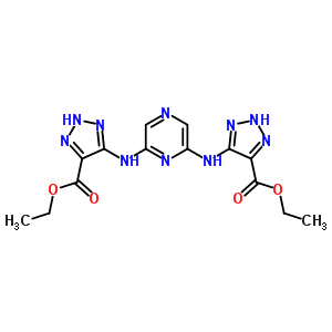 Ethyl 5-[[6-[(5-ethoxycarbonyl-2h-triazol-4-yl)amino]pyrazin-2-yl]amino]-2h-triazole-4-carboxylate Structure,74290-49-6Structure