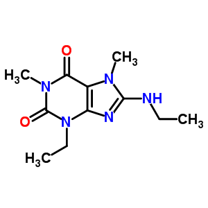 3-Ethyl-8-ethylamino-1,7-dimethyl-purine-2,6-dione Structure,7464-86-0Structure