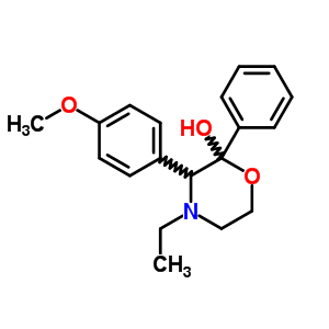 4-Ethyl-3-(4-methoxyphenyl)-2-phenyl-morpholin-2-ol Structure,7467-25-6Structure