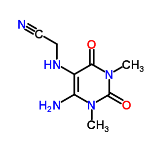 Acetonitrile,2-[(6-amino-1,2,3,4-tetrahydro-1,3-dimethyl-2,4-dioxo-5-pyrimidinyl)amino]- Structure,7468-65-7Structure