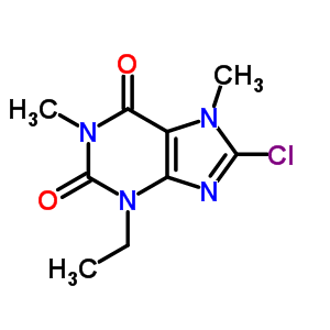 8-Chloro-3-ethyl-1,7-dimethyl-purine-2,6-dione Structure,7468-66-8Structure