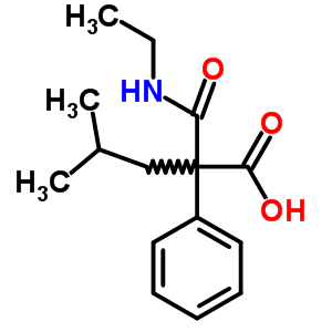 Benzeneacetic acid, a-[(ethylamino)carbonyl]-a-(2-methylpropyl)- Structure,7473-03-2Structure