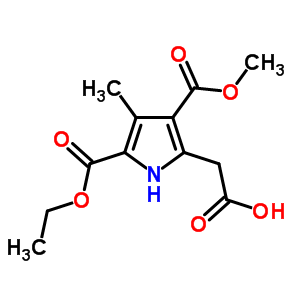 2-(5-Ethoxycarbonyl-3-methoxycarbonyl-4-methyl-1h-pyrrol-2-yl)acetic acid Structure,7473-21-4Structure