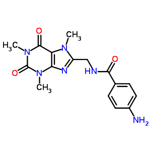 Benzamide,4-amino-n-[(2,3,6,7-tetrahydro-1,3,7-trimethyl-2,6-dioxo-1h-purin-8-yl)methyl]- Structure,7473-29-2Structure