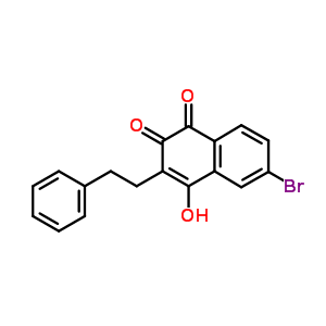 6-Bromo-4-hydroxy-3-phenethyl-naphthalene-1,2-dione Structure,7475-41-4Structure