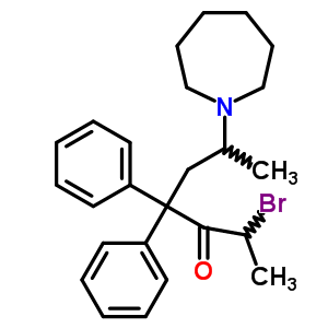 3-Heptanone,2-bromo-6-(hexahydro-1h-azepin-1-yl)-4,4-diphenyl-, hydrobromide (1:1) Structure,7475-86-7Structure