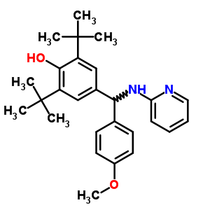 4-[(4-Methoxyphenyl)-(pyridin-2-ylamino)methyl]-2,6-ditert-butyl-phenol Structure,75393-96-3Structure