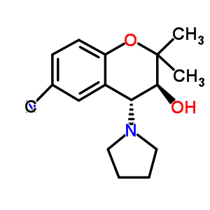 6-Cyano-3,4-dihydro-2,2-dimethyl-trans-4-(1-pyrrolidinyl)-2h-benzo-[b]-pyrano-3-ol Structure,75611-78-8Structure