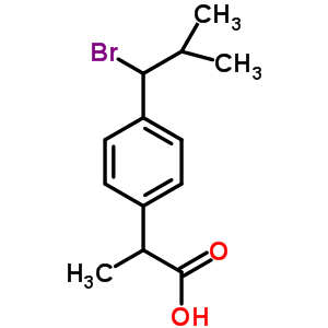 2-[P-(1-bromo-2-methylpropyl)phenyl]propionic acid Structure,75625-98-8Structure