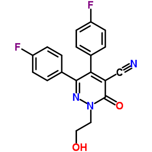 4-Pyridazinecarbonitrile, 5,6-bis(4-fluorophenyl)-2,3-dihydro-2-(2-hydroxyethyl)-3-oxo- Structure,75643-56-0Structure