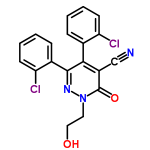 4-Pyridazinecarbonitrile,5,6-bis(2-chlorophenyl)-2,3-dihydro-2-(2-hydroxyethyl)-3-oxo- Structure,75660-48-9Structure