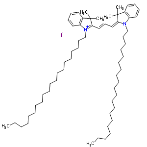 1-Icosyl-2-[(e)-3-(1-icosyl-3,3-dimethyl-1,3-dihydro-2h-indol-2-ylidene)-1-propenyl]-3,3-dimethyl-3h-indolium iodide Structure,75664-03-8Structure