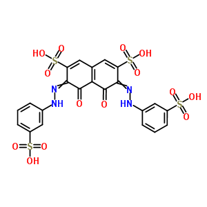 4,5-Dioxo-3,6-bis[(3-sulfophenyl)hydrazinylidene]naphthalene-2,7-disulfonic acid Structure,7572-33-0Structure