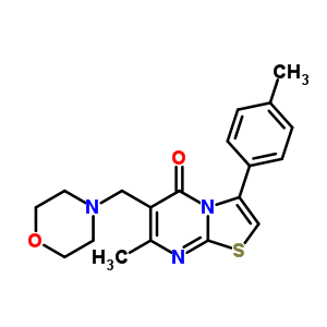 5H-thiazolo[3,2-a]pyrimidin-5-one,7-methyl-3-(4-methylphenyl)-6-(4-morpholinylmethyl)- Structure,75791-91-2Structure