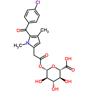 (2S,3s,4s,5r,6s)-6-[2-[5-(4-chlorobenzoyl)-1,4-dimethylpyrrol-2-yl]acetyl]oxy-3,4,5-trihydroxyoxane-2-carboxylic acid Structure,75871-31-7Structure