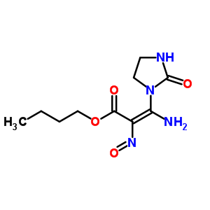 Butyl (e)-3-amino-2-nitroso-3-(2-oxoimidazolidin-1-yl)prop-2-enoate Structure,7597-85-5Structure