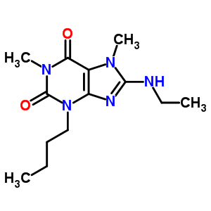 3-Butyl-8-ethylamino-1,7-dimethyl-purine-2,6-dione Structure,7597-86-6Structure