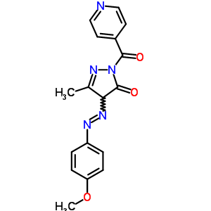 4-(4-Methoxyphenyl)diazenyl-5-methyl-2-(pyridine-4-carbonyl)-4h-pyrazol-3-one Structure,76149-54-7Structure