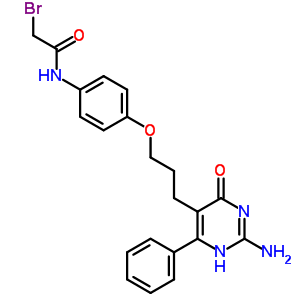 N-[4-[3-(2-amino-4-oxo-6-phenyl-1h-pyrimidin-5-yl)propoxy]phenyl]-2-bromo-acetamide Structure,7631-39-2Structure