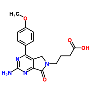 6H-pyrrolo[3,4-d]pyrimidine-6-butanoicacid, 2-amino-5,7-dihydro-4-(4-methoxyphenyl)-7-oxo- Structure,76628-79-0Structure