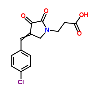 3-[4-[(4-Chlorophenyl)methylidene]-2,3-dioxo-pyrrolidin-1-yl]propanoic acid Structure,76628-85-8Structure