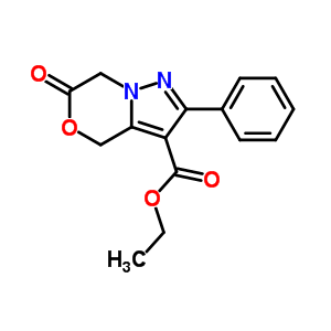 Ethyl 3-oxo-8-phenyl-4-oxa-1,9-diazabicyclo[4.3.0]nona-6,8-diene-7-carboxylate Structure,76972-98-0Structure