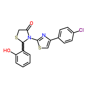 3-[4-(4-Chlorophenyl)-1,3-thiazol-2-yl]-2-(2-hydroxyphenyl)thiazolidin-4-one Structure,77204-01-4Structure