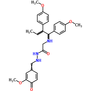 2-[1,2-Bis(4-methoxyphenyl)butylamino]-n-[(3-methoxy-4-oxo-1-cyclohexa-2,5-dienylidene)methyl]acetohydrazide Structure,77579-66-9Structure