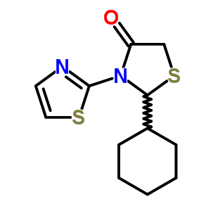 2-Cyclohexyl-3-(1,3-thiazol-2-yl)thiazolidin-4-one Structure,77655-28-8Structure