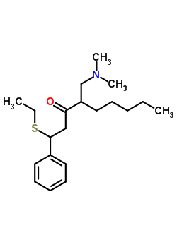 3-Nonanone,4-[(dimethylamino)methyl]-1-(ethylthio)-1-phenyl-, hydrochloride (1:1) Structure,77921-35-8Structure