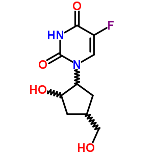 5-Fluoro-1-[2-hydroxy-4-(hydroxymethyl)cyclopentyl]pyrimidine-2,4-dione Structure,78336-04-6Structure