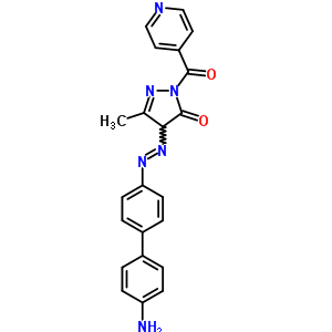 4-[4-(4-Aminophenyl)phenyl]diazenyl-5-methyl-2-(pyridine-4-carbonyl)-4h-pyrazol-3-one Structure,78503-80-7Structure